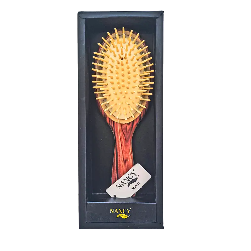 برس مو نانسی (NANCY) مدل طرح چوب (کادویی و ضد گره)