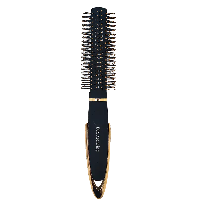 برس مو گرد دکتر مورنینگ (Dr. Morning) مخملی مدل سشواری مشکی طلایی مخصوص حالت دهی و حجم دهی مو