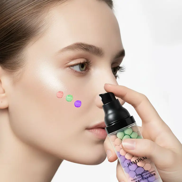 پرایمر و بیس آرایش سه رنگ جومتام (JOMTAM) مدل مرواریدی (اصلاح کننده رنگ پوست)