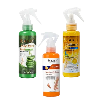 اسپری رفع ترک و پینه پا راکو (RAKO) مدل لایه‌بردار فوری (کف‌سابی خانگی) حجم 150 میل